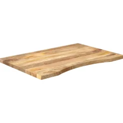 vidaXL Bureaublad met ronding 90x60x2,5 cm massief ruw mangohout