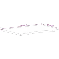 vidaXL Bureaublad met ronding 90x60x2,5 cm massief ruw mangohout
