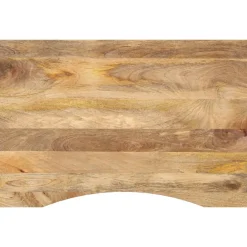 vidaXL Bureaublad met ronding 90x60x2,5 cm massief ruw mangohout