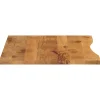 vidaXL Bureaublad met ronding 100x80x2,5 cm massief ruw mangohout