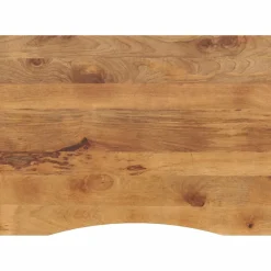 vidaXL Bureaublad met ronding 100x80x2,5 cm massief ruw mangohout