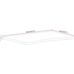 vidaXL Bureaublad met ronding 120x50x2,5 cm massief ruw mangohout