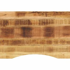 vidaXL Bureaublad met ronding 80x60x2,5 cm massief ruw mangohout