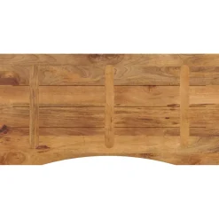 vidaXL Bureaublad met ronding 140x60x2,5 cm massief ruw mangohout