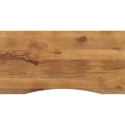 vidaXL Bureaublad met ronding 140x60x2,5 cm massief ruw mangohout