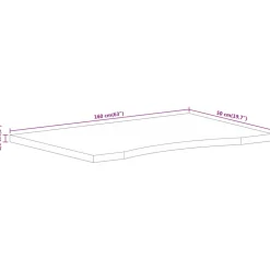 vidaXL Bureaublad met ronding 160x50x2,5 cm massief ruw mangohout
