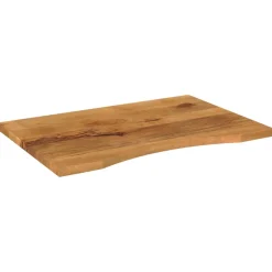 vidaXL Bureaublad met ronding 80x60x2,5 cm massief ruw mangohout