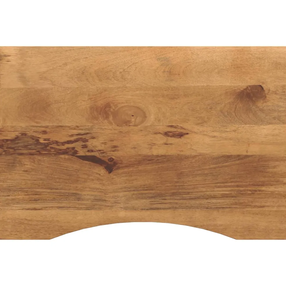 vidaXL Bureaublad met ronding 80x60x2,5 cm massief ruw mangohout