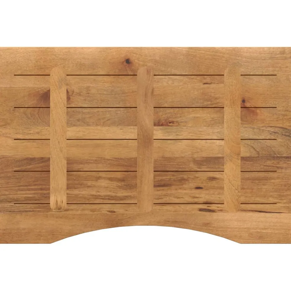 vidaXL Bureaublad met ronding 80x60x2,5 cm massief ruw mangohout