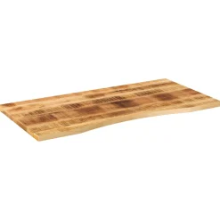 vidaXL Bureaublad met ronding 110x50x2,5 cm massief ruw mangohout