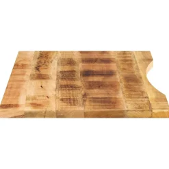 vidaXL Bureaublad met ronding 140x50x2,5 cm massief ruw mangohout
