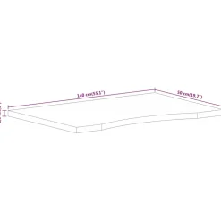 vidaXL Bureaublad met ronding 140x50x2,5 cm massief ruw mangohout