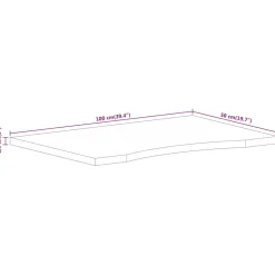 vidaXL Bureaublad met ronding 100x50x2,5 cm massief ruw mangohout
