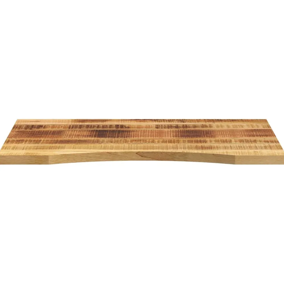 vidaXL Bureaublad met ronding 100x50x2,5 cm massief ruw mangohout