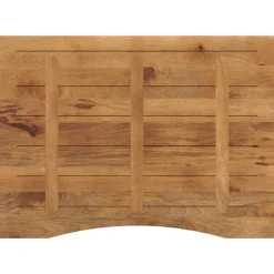 vidaXL Bureaublad met ronding 100x80x2,5 cm massief ruw mangohout