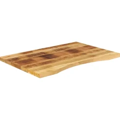 vidaXL Bureaublad met ronding 90x60x2,5 cm massief ruw mangohout