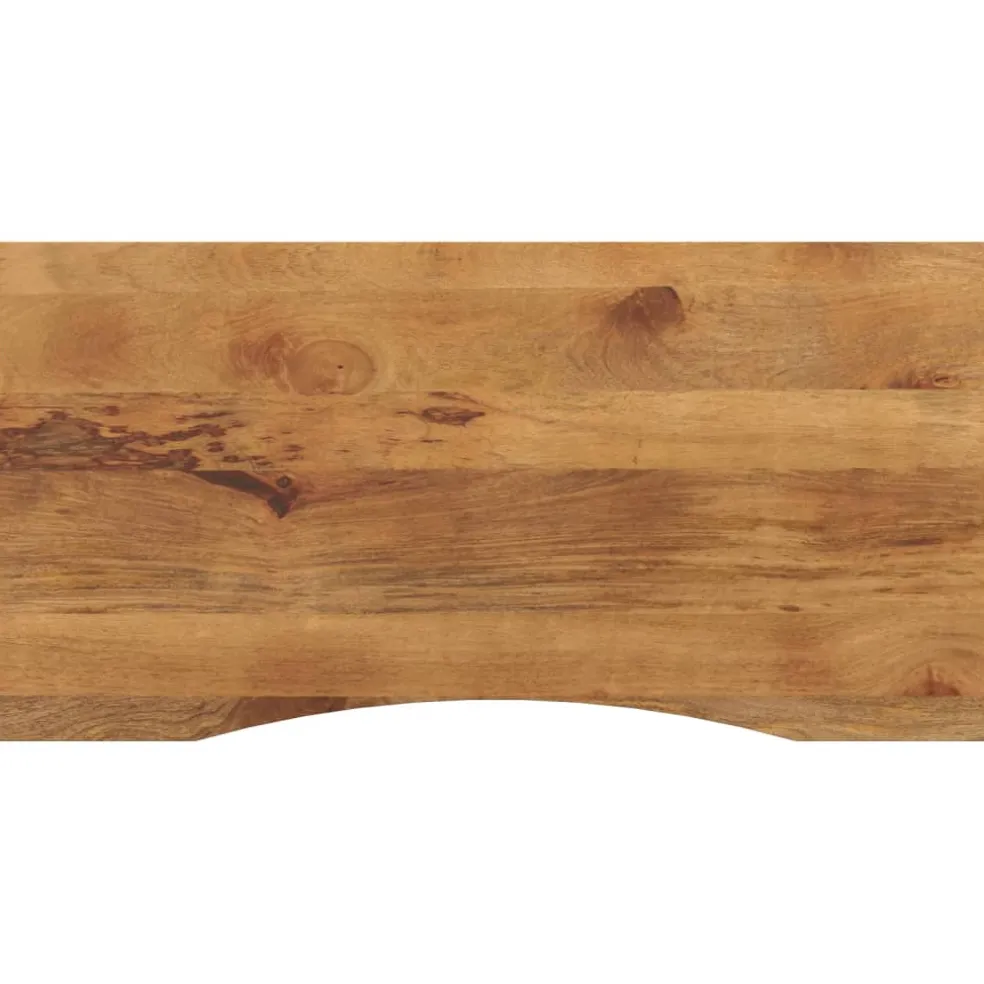 vidaXL Bureaublad met ronding 110x60x2,5 cm massief ruw mangohout