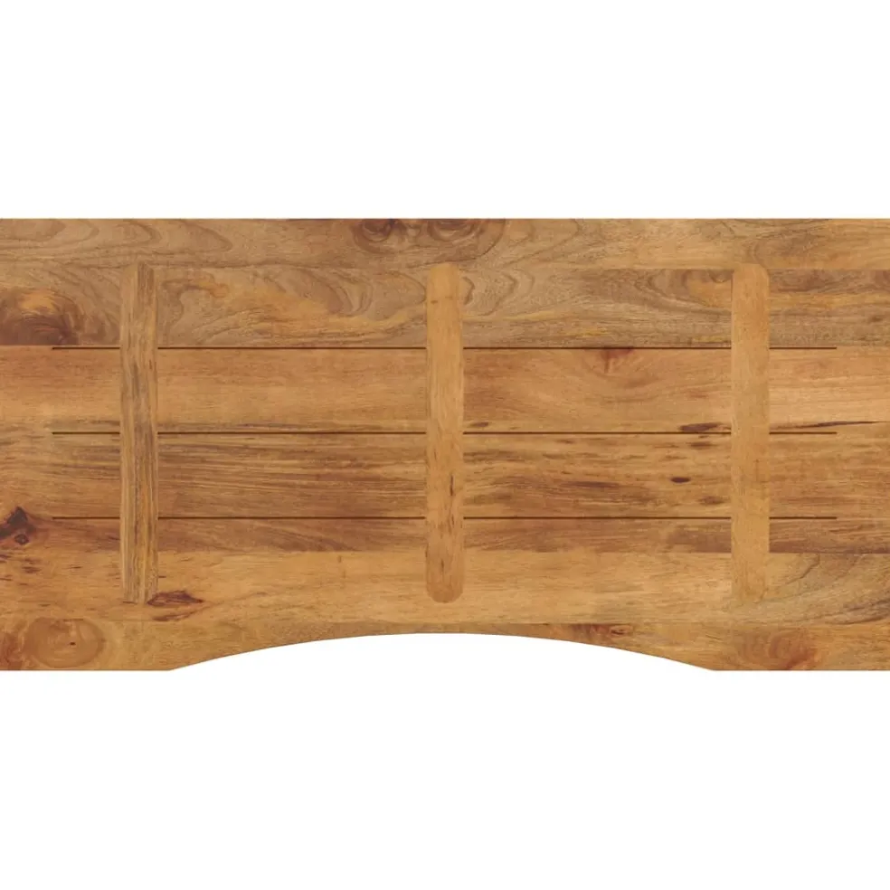vidaXL Bureaublad met ronding 110x60x2,5 cm massief ruw mangohout