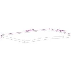 vidaXL Bureaublad met ronding 110x60x2,5 cm massief ruw mangohout