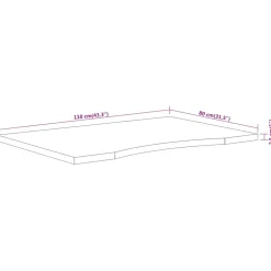 vidaXL Bureaublad rechthoekig 110x80x2,5 cm massief acaciahout