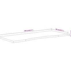 vidaXL Bureaublad rechthoekig 160x50x2,5 cm massief acaciahout