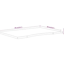 vidaXL Bureaublad rechthoekig 80x60x2,5 cm massief acaciahout