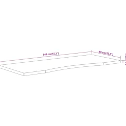 vidaXL Bureaublad rechthoekig 140x60x2,5 cm massief acaciahout