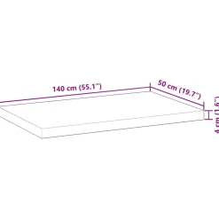 vidaXL Bureaublad 140x50x4 cm onbehandeld massief acaciahout