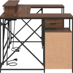 vidaXL Bureau Bruin Eiken Bewerkt hout 182 x 101 x 87,5 cm