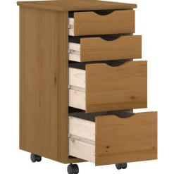 vidaXL Bureau en rollende kast set MOSS 2 st HoningBruin