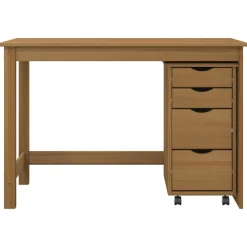 vidaXL Bureau en rollende kast set MOSS 2 st HoningBruin