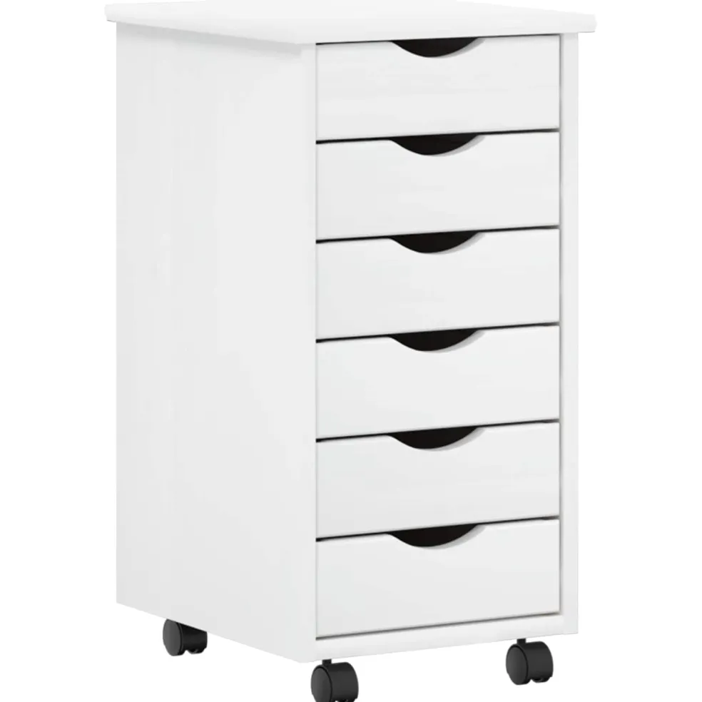 vidaXL Bureau en rollende kast set MOSS 2 st Wit