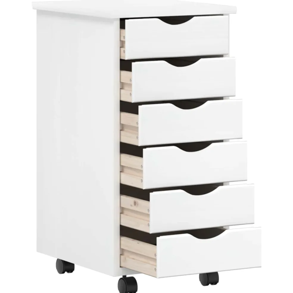 vidaXL Bureau en rollende kast set MOSS 2 st Wit