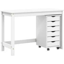 vidaXL Bureau en rollende kast set MOSS 2 st Wit
