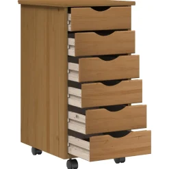 vidaXL Bureau en rollende kast set MOSS 2 st HoningBruin