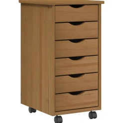 vidaXL Bureau en rollende kast set MOSS 2 st HoningBruin