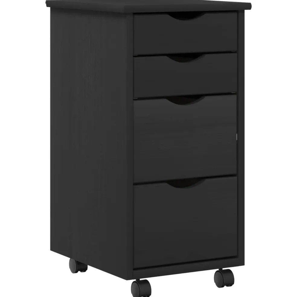 vidaXL Bureau en rollende kast set MOSS 2 st Bruin