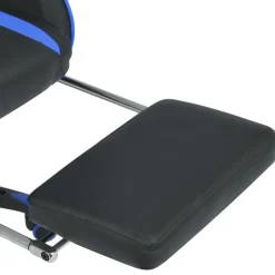 vidaXL Bureau-/gamestoel verstelbaar met voetensteun blauw