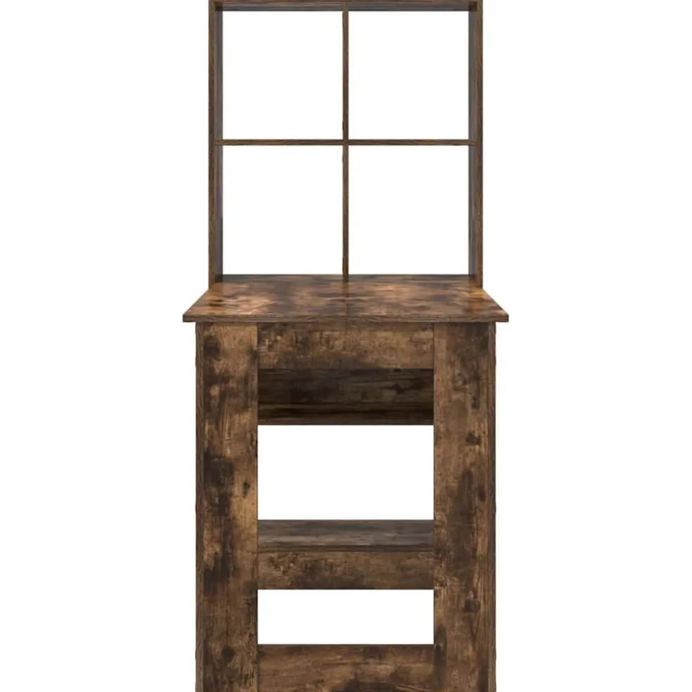 vidaXL Bureau Gerookt eiken Bewerkt hout 122 x 67 x 145 cm