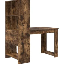 vidaXL Bureau Gerookt eiken Bewerkt hout 122 x 67 x 145 cm
