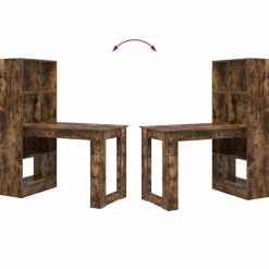 vidaXL Bureau Gerookt eiken Bewerkt hout 122 x 67 x 145 cm