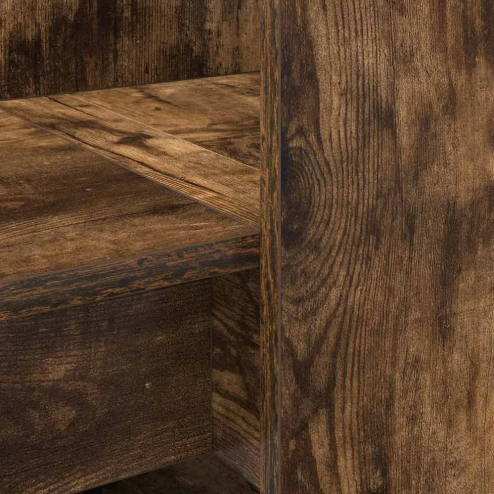 vidaXL Bureau Gerookt eiken Bewerkt hout 122 x 67 x 145 cm