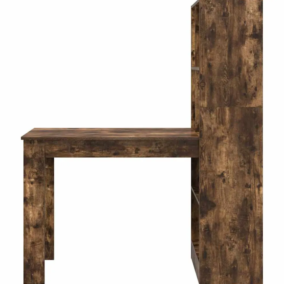 vidaXL Bureau Gerookt eiken Bewerkt hout 122 x 67 x 145 cm