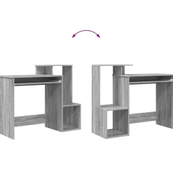 vidaXL Bureau Grijs Sonoma 106 x 41 x 88.5 cm Bewerkt hout