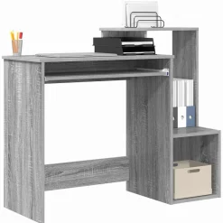 vidaXL Bureau Grijs Sonoma 106 x 41 x 88.5 cm Bewerkt hout