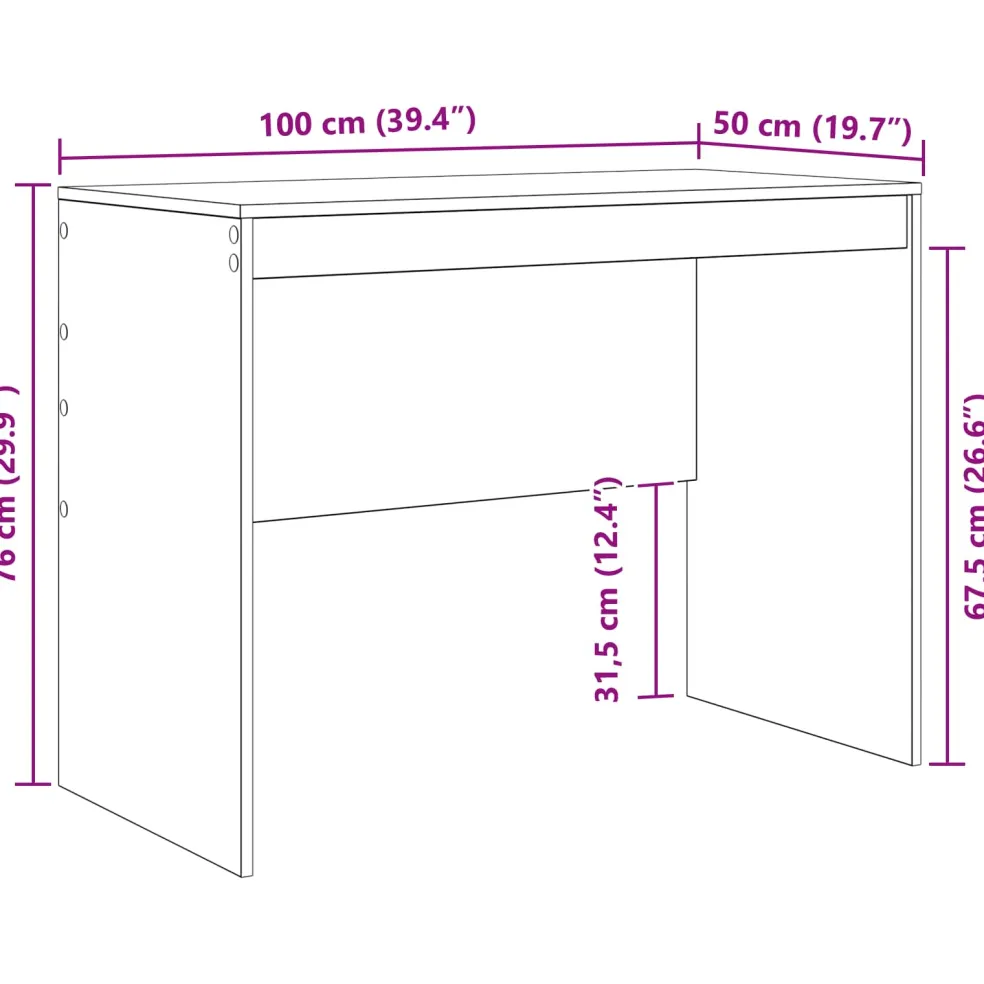 vidaXL Bureau Grijs Sonoma 145.5 x 50 x 127 cm 2 st