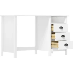 vidaXL Bureau Hill 3 lades 120x50x74 cm massief grenenhout