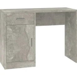 vidaXL Bureau met kast en lade 100x40x73 cm bewerkt hout betongrijs