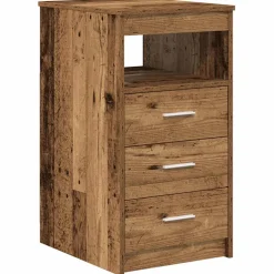 vidaXL Bureau met kast Oud hout Bewerkt hout