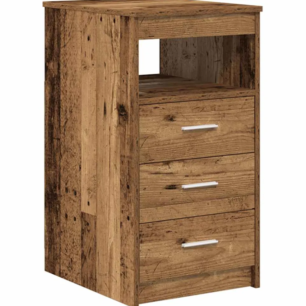 vidaXL Bureau met kast Oud hout Bewerkt hout